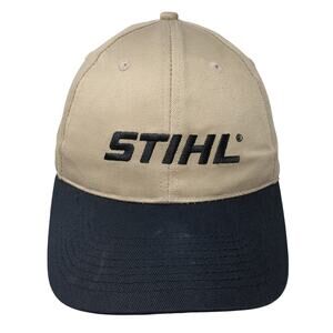 Stihl Strapback Hat Brown One Size Embroidered Spell Out Colorblock